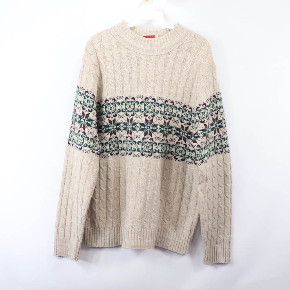 Vtg Lord Jeff Mens Large Fair Isle Knit Sweater